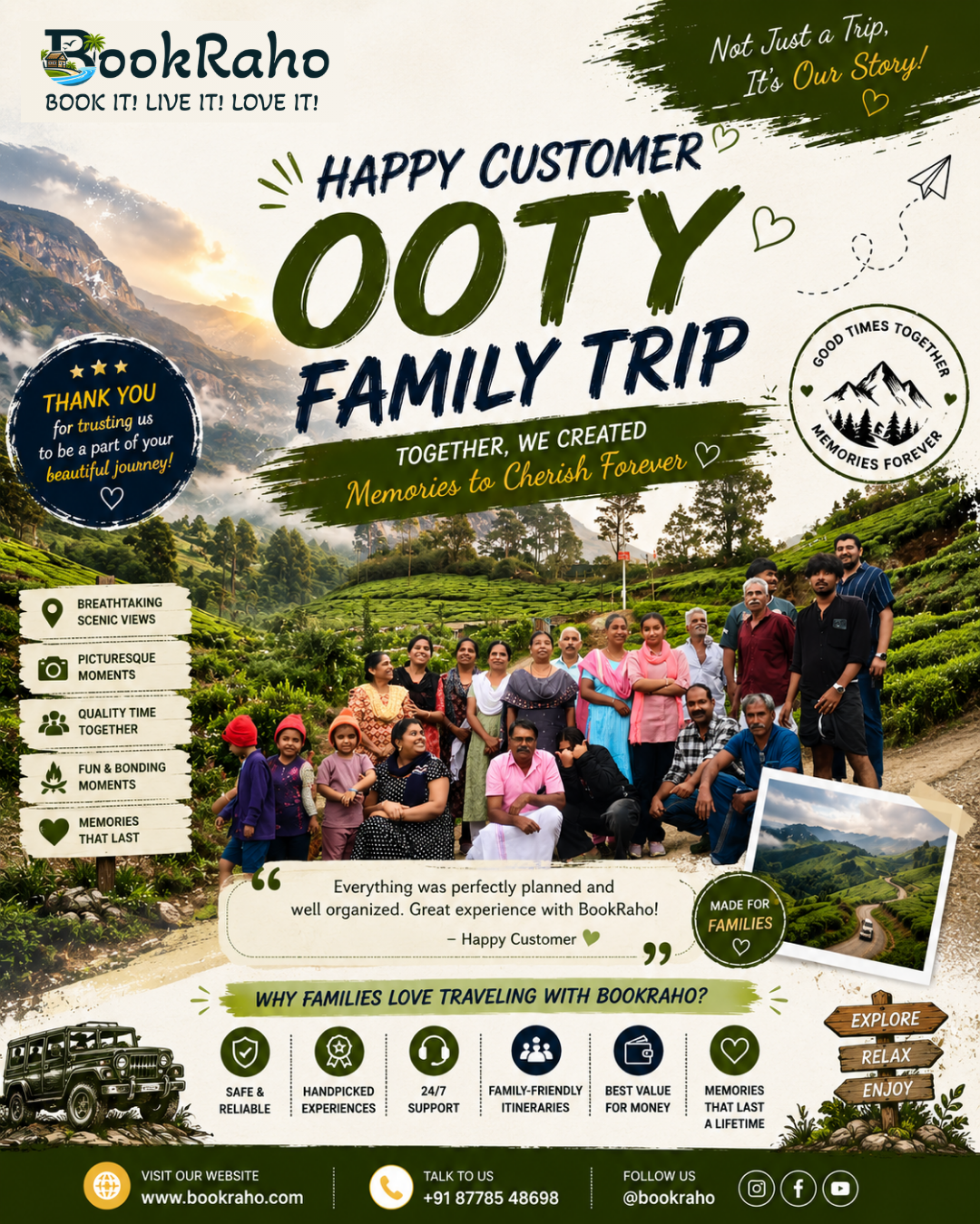 Family Trip enjoying a kodaikanal trip planned with BookRaho